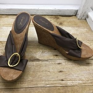 Brown (QUPID WEDGES) Size 10